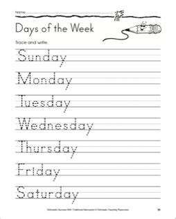 420÷3=140 p=140+140 p=280 minutes 280 minutes is ⅔ of the program. days of the week worksheet - Preschool Crafts
