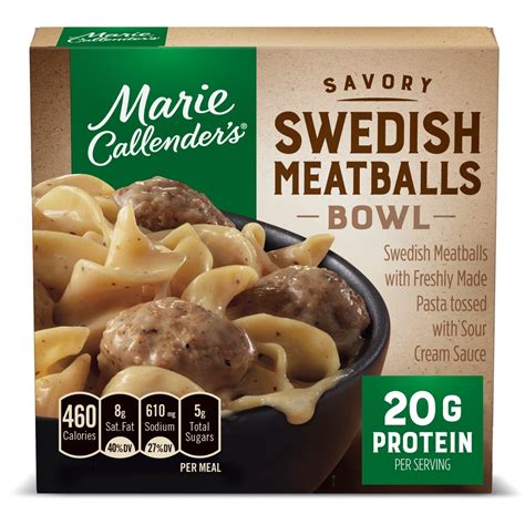 Marie Callenders Swedish Meatballs Bowl Frozen Meals 115 Oz