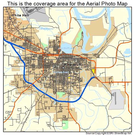 Aerial Photography Map Of Pine Bluff Ar Arkansas