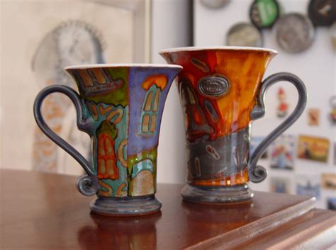 Hand Painted Pottery Mug Unique Ceramic Cup Danko Pottery