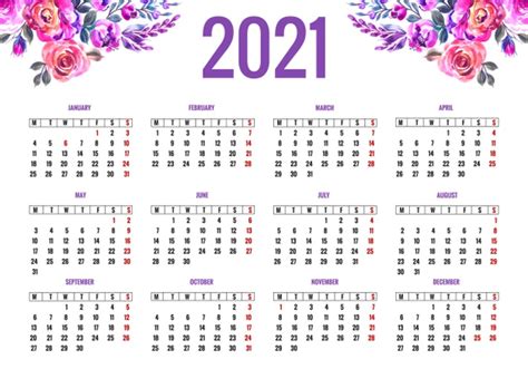 Calendario 2021 Para Imprimir Anual Y Mensual Información Imágenes