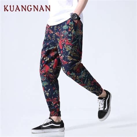 Kuangnan Chinese Style Casual Pants Men Trousers Male Streetwear Ankle
