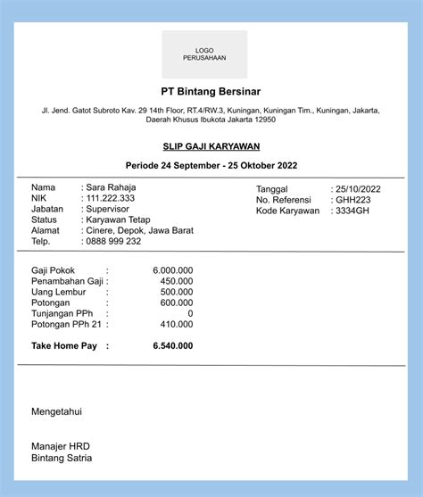 Contoh Slip Gaji Karyawan Download Template Buat Otomatis Glints Employers Blog