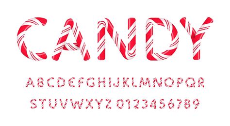 Candy Letters And Numbers Set Sweet Lollipop Font Festival Style