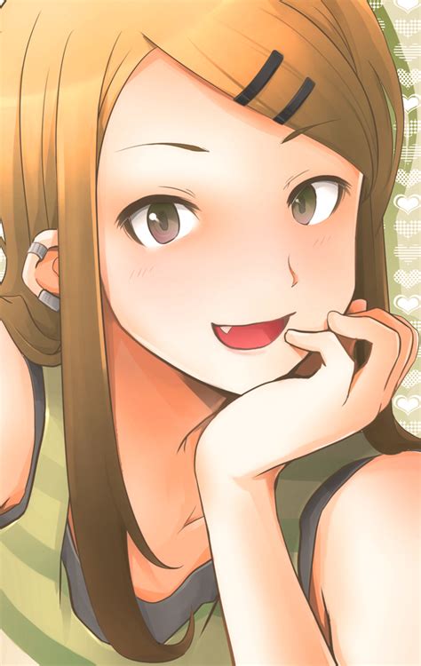 Suteneko Rirura Endou Saya Dagashi Kashi 10s 1girl Brown Eyes Brown Hair Ear Piercing