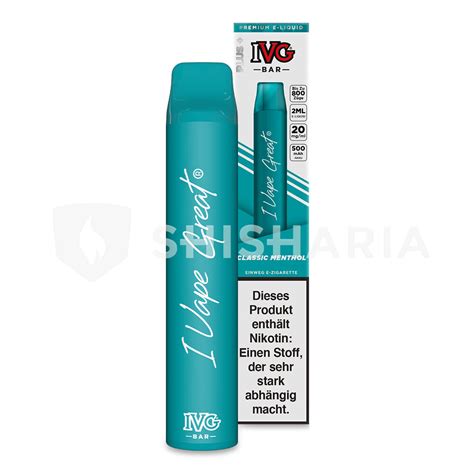 Ivg Bar Einweg E Shisha Classic Menthol Von Ivg Bar Bei Uns Online