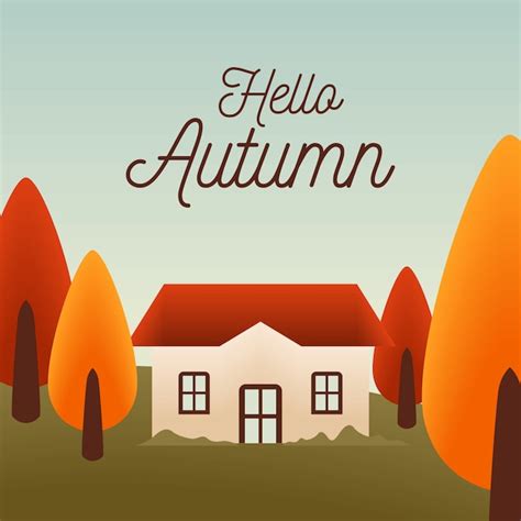 Premium Vector Hello Autumn Background Illustration