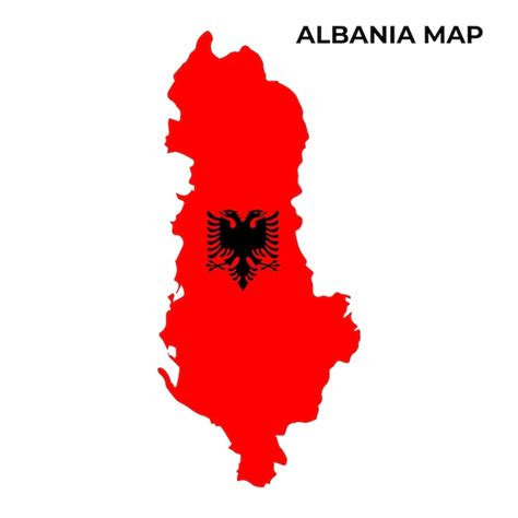 Premium Vector Albania National Flag Map Design Illustration Of