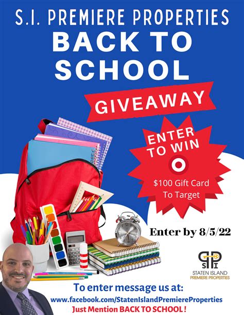 Back To School Giveaway Si Premiere Properties