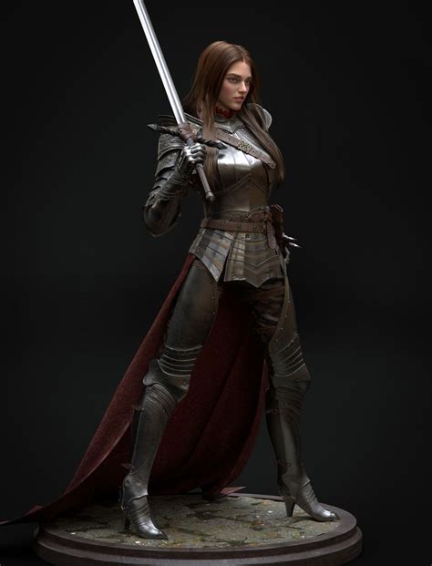 Artstation Fantasy Knight Xu Yang Warrior Outfit Female Armor