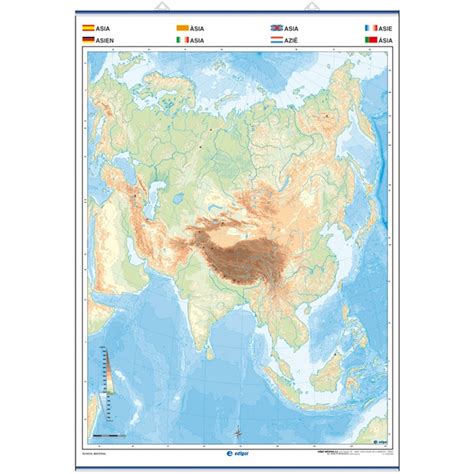 Mapa Mural Mudo De Asia F Sico Pol Tico