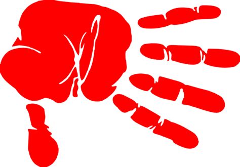 Hand Print Red Clip Art At Vector Clip Art Online Royalty