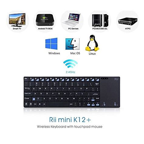 Rii K12 Ultra Slim 24ghz Mini Wireless Keyboard With Built In Large