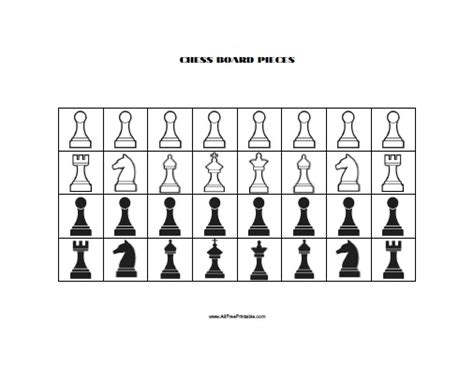 Download chess board when picture loads, select print from your web browser's file menu. Chess Board Pieces - Free Printable - AllFreePrintable.com