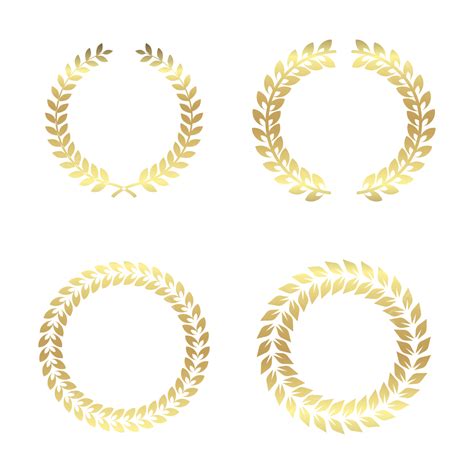 Golden Laurel Wreaths Vector Png Vector Psd And Clipart With
