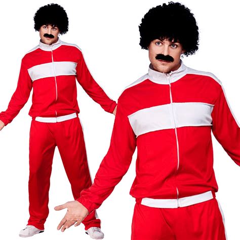 Scouser Tracksuit Mens Fancy Dress 1980s Retro Shell Suit 80s Adult Costume New Ebay