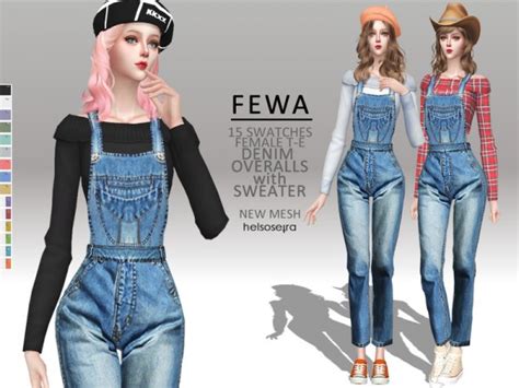 The Sims Resource Fewa Overalls By Helsoseira Sims 4 Downloads