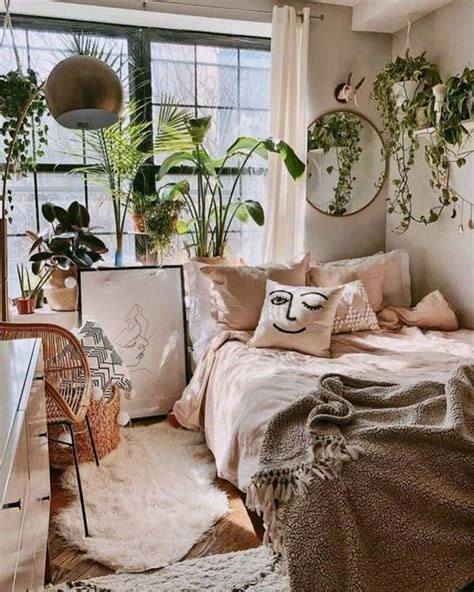 Cozy Bohemian Bedroom With Natural Inspired In Room Ideas Bedroom Bedroom Decor