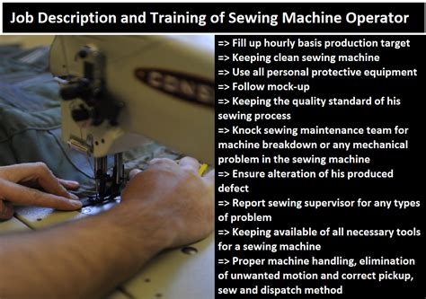 The fab operator i performs the basic processes of production, such as: Job Description of a Sewing Operator - ORDNUR