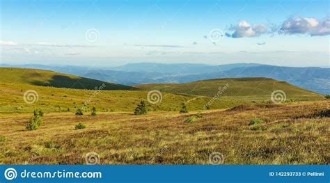Panoramic Summer Landscape In Mountain Stock Image Image Of Evening