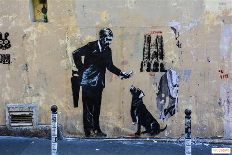 He keeps his identity a secret. Banksy à Paris, les adresses des oeuvres ! - Sortiraparis.com