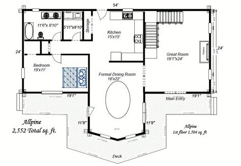 Large Log Home Floor Plans Floorplansclick