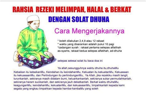 Bacaan doa sholat dhuha lengkap arab, latin, dzikir, dan artinya, rahasia doa setelah selesai dan sesudah shalat dhuha dan keutamaan sholat dhuha 4 rakaat. Inilah Tuntunan Bacaan dan Doa Sholat Dhuha Sesuai Hadis ...