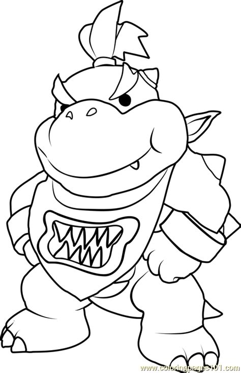 Bowser Jr Coloring Page For Kids Free Super Mario Printable Coloring