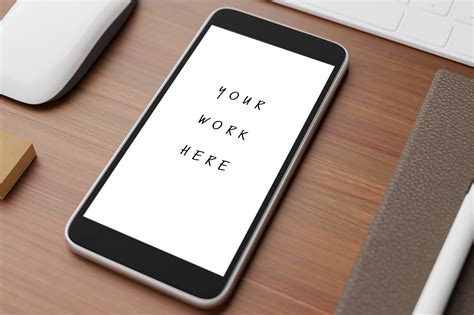 Mobile Phone Mockup On Wooden Table 7 Graphic By Ijstudio · Creative