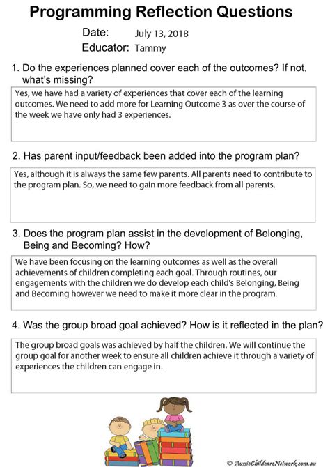 Programming Reflection Questions Aussie Childcare Network