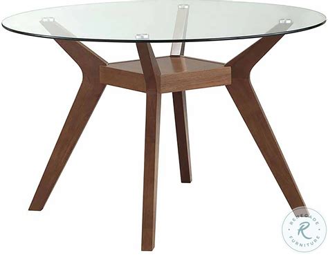 Paxton Nutmeg Round Glass Dining Table 122180 Cb48rd