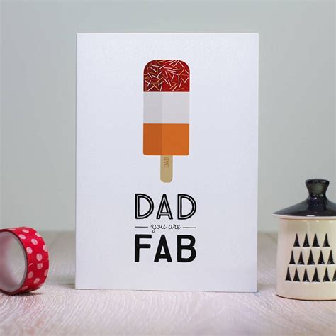 Retro Fathers Day Card Dad You Are Fab Dad Birthday Card Funny Greeting Cards Fab Lollies