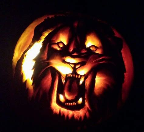 Roaring Lion Pumpkin Carving