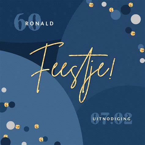 Uitnodiging Verjaardagsfeest Goud Confetti Kaartje Go