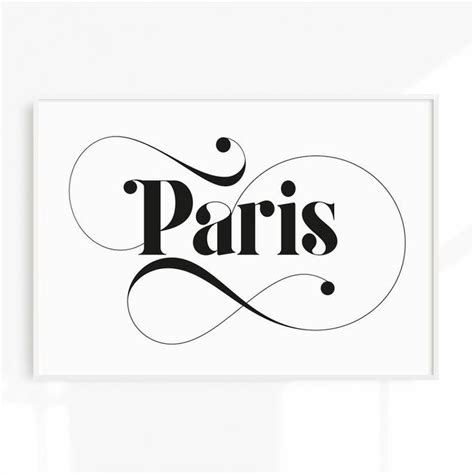 Paris Print Paris Typography Paris Art Print Paris Fashion Art Modern Type Art Feminine