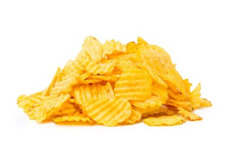 Premium Photo Yellow Potato Chips Isolated On White
