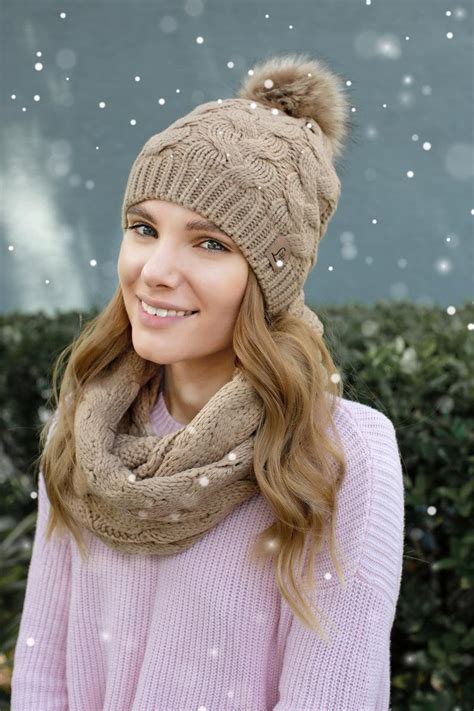 Winter Hat And Scarf Set For Women Set Cute Soft Warm Infinity Etsy