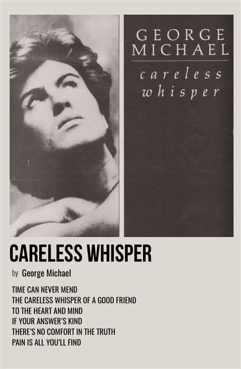 Careless Whisper George Michael Careless Whisper Music Poster Ideas
