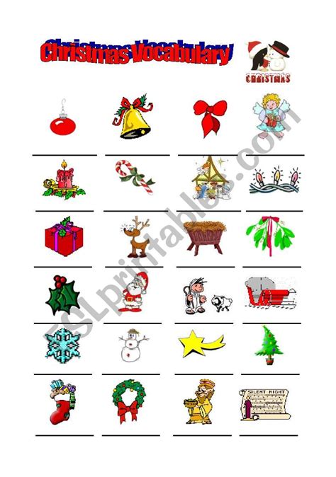 Christmas Vocabulary Esl Worksheet By Galoucha