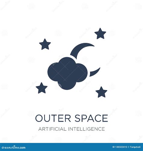 Outer Space Icon Trendy Flat Vector Outer Space Icon On White B Stock