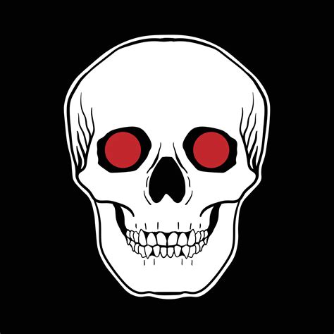Skull With Red Eyes Hand Drawn Free Vector Illustration 4999692