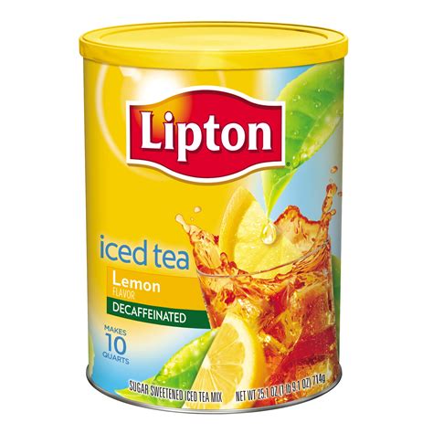 Lipton Iced Tea Mix Decaffeinated Lemon Sweetened 10 Qt