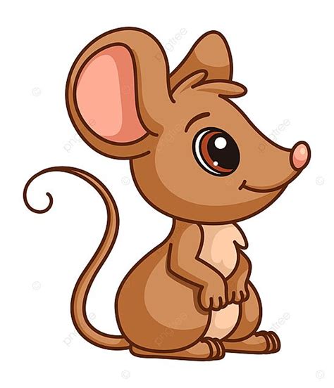 A Cartoon Mouse Sitting On The Ground With Its Eyes Wide Open Looking