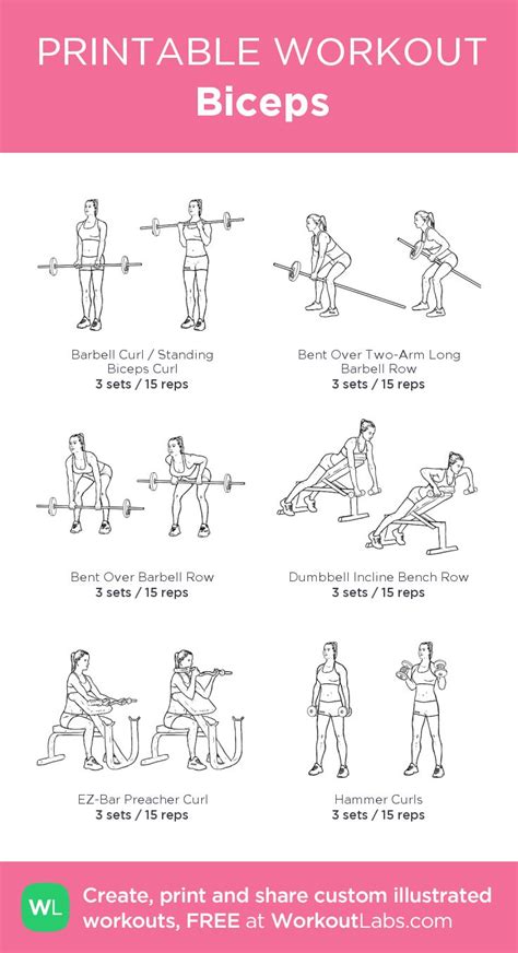 Bicep Workout Printable Workouts Workout Labs Fitness Body