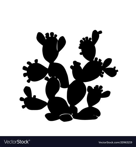 Prickly Pear Cactus Icon In Black Style Isolated Vector Image