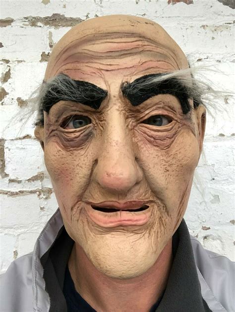 Old Man Bald Head Mask Latex Bad Grandpa Grandad Fancy Dress Stag Party Grey Ebay