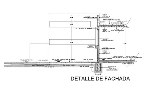 Detail Drawing Of Left Side Elevation View Of 6x19m House Building Is