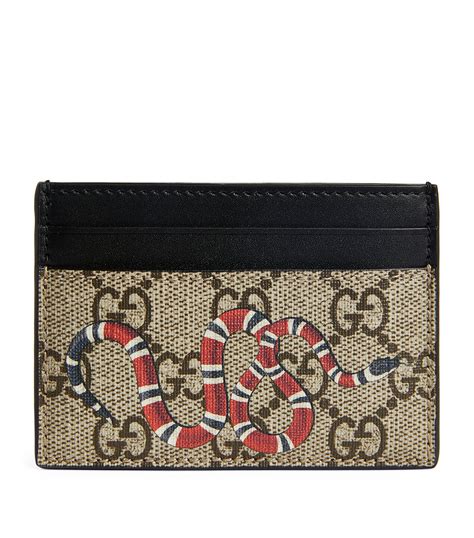 Gucci Brown Gg Supreme Kingsnake Canvas Card Holder Harrods Uk