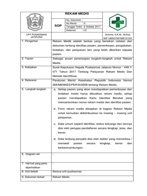 Manual rekam medis disusun berdasarkan amanat manual rekam medis ini adalah untuk melengkapi buku penyelenggaraan praktik kedokteran yang baik di indonesia (keputusan kki nomor. Rekam Medis: 1. Pengertian