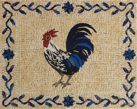 3 inch or 4 inch. Funky Rooster Mosaic Backsplash | Mosaic Marble